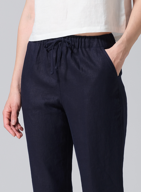 Linen Casual Ankle Length Pants