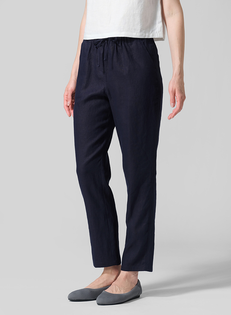 Linen Casual Ankle Length Pants