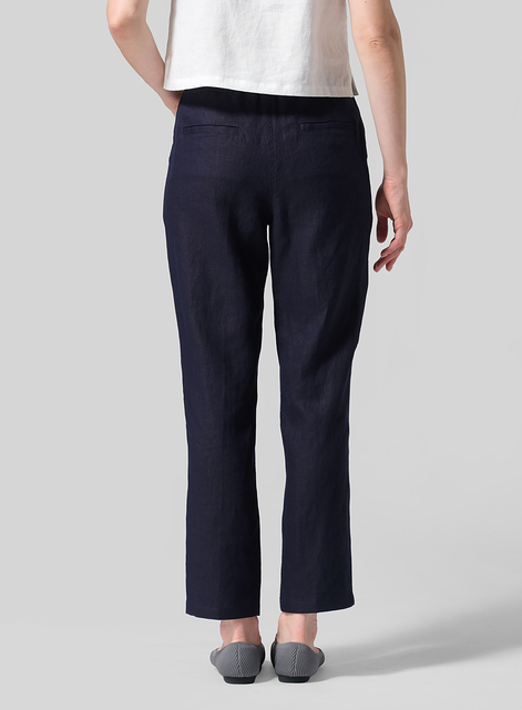 Linen Casual Ankle Length Pants