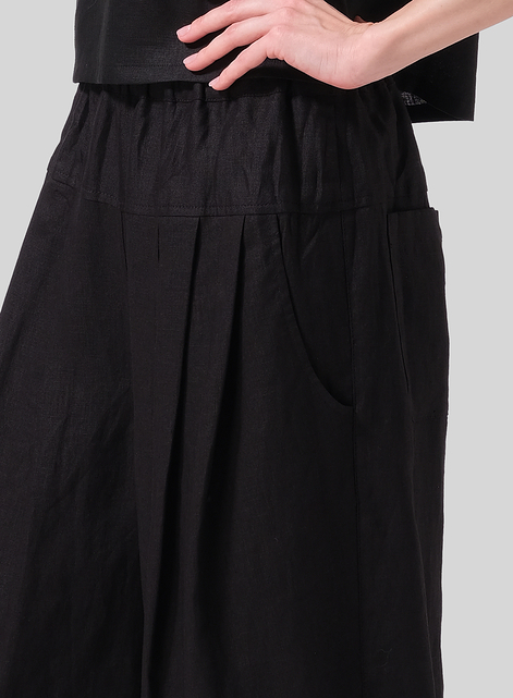 Linen Crumple Effect Harem Pants (Long)