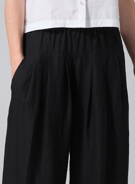 Linen Crumple Effect Harem Pants (Long)