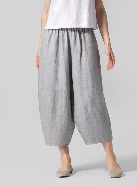 Linen Lantern Ankle Pants