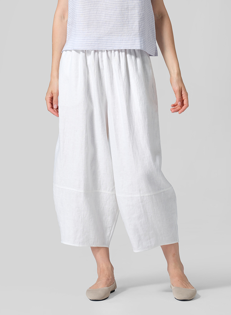 Linen Lantern Ankle Pants