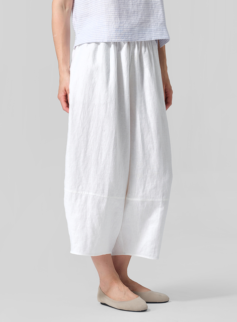Linen Lantern Ankle Pants