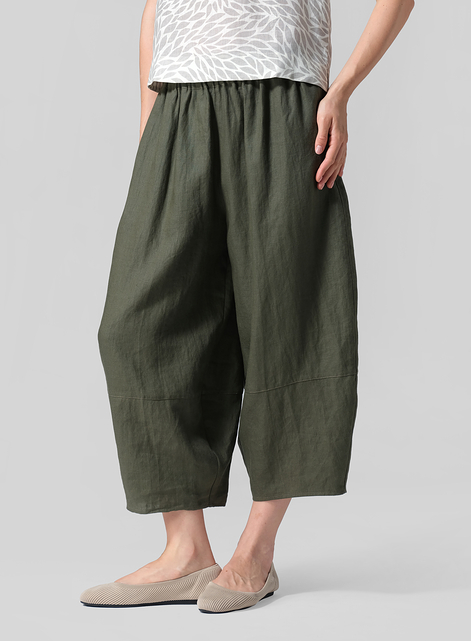 Linen Lantern Ankle Pants