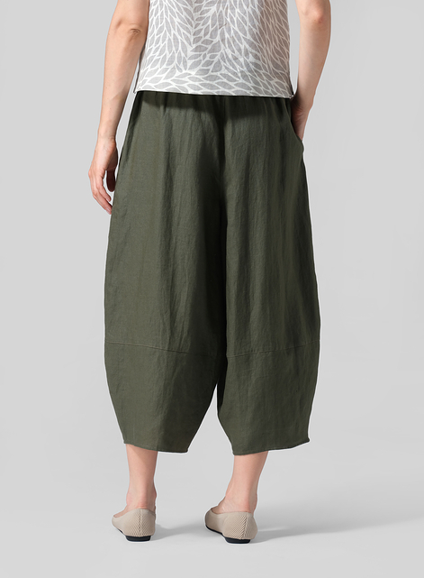 Linen Lantern Ankle Pants