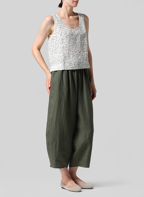 Linen Lantern Ankle Pants