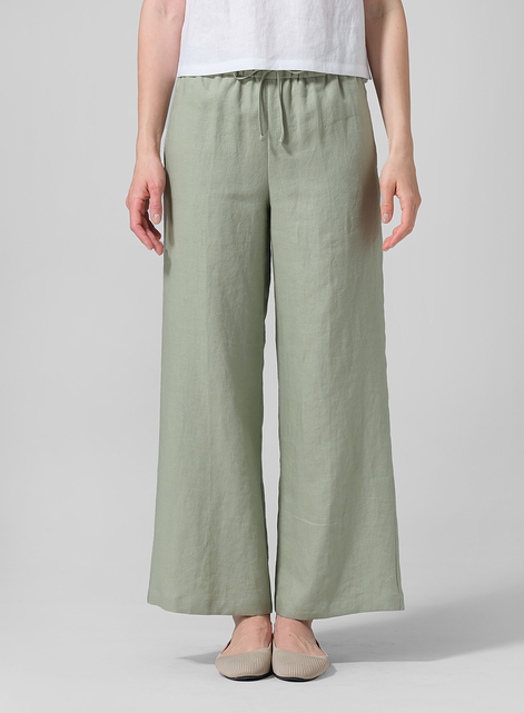 Linen Drawstring Long Pants