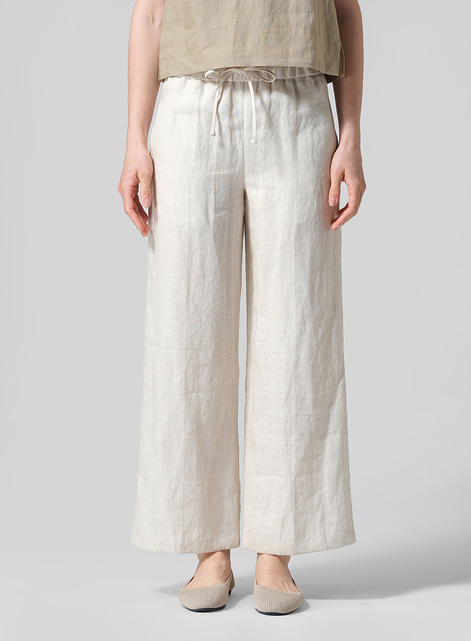 Linen Drawstring Long Pants