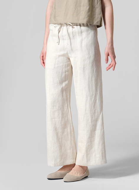 Linen Drawstring Long Pants
