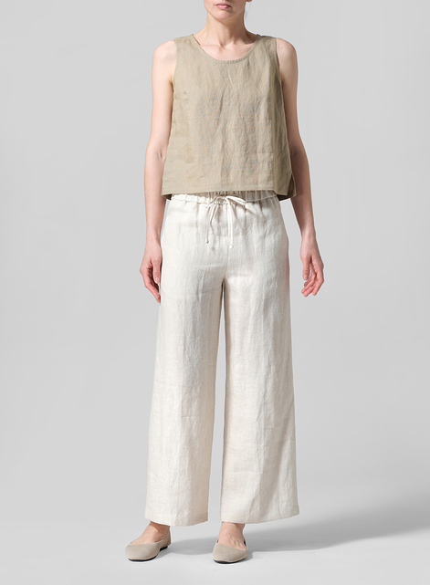 Linen Drawstring Long Pants