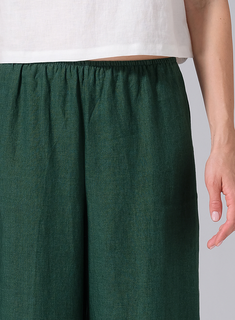 Linen Straight Cropped Pants