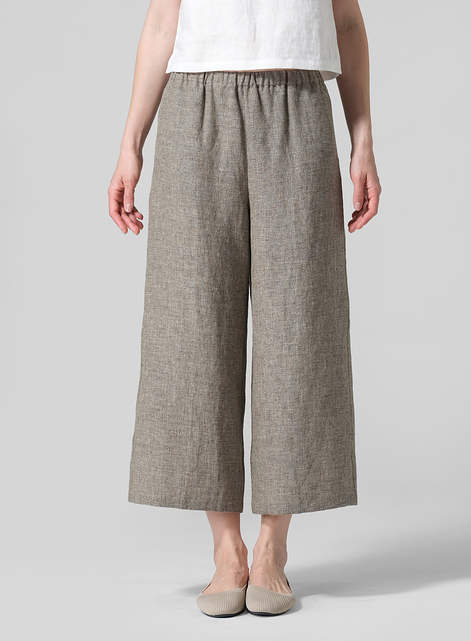 Linen Straight Ankle Pants