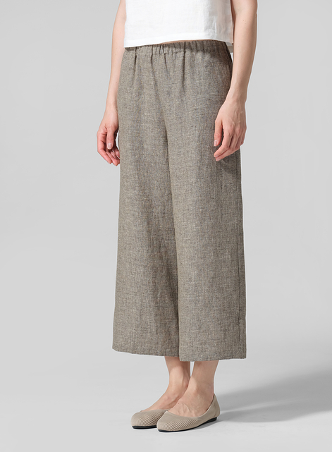 Linen Straight Ankle Pants