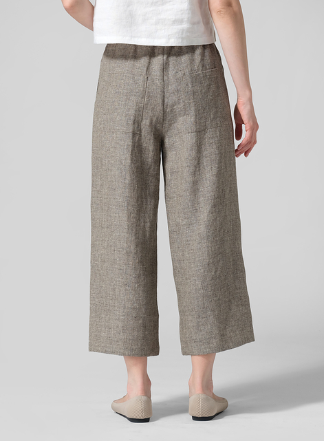 Linen Straight Ankle Pants