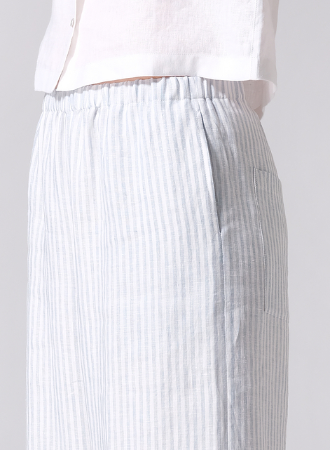 Thin Mid-rise Straight Leg Linen Pants