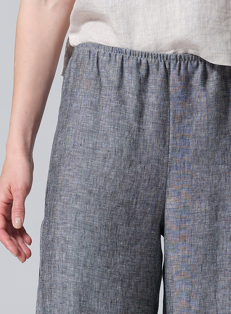 Linen Double Layer Ankle Length Pants