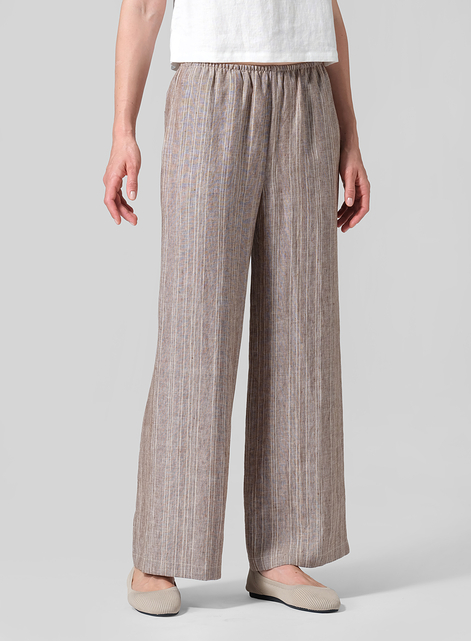 Linen Easy Fit Straight Leg Long Pants