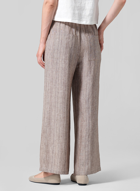 Linen Easy Fit Straight Leg Long Pants