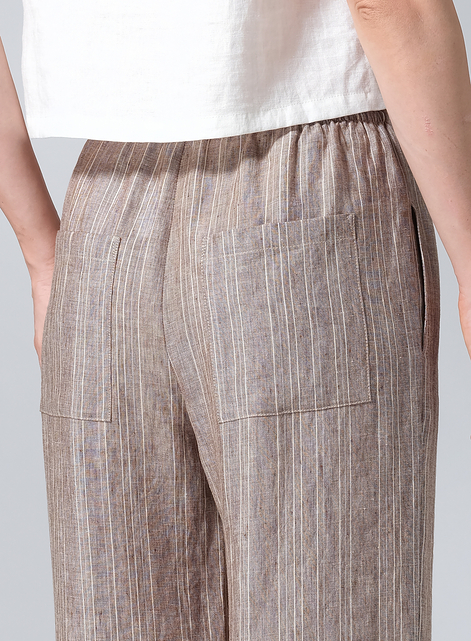 Linen Easy Fit Straight Leg Long Pants