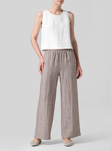 Linen Easy Fit Straight Leg Long Pants