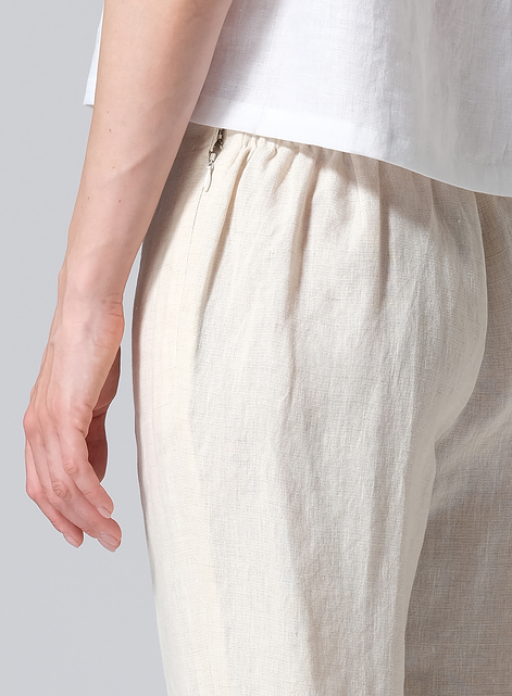 Linen Slim Cropped Length Pants