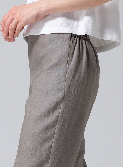 Linen Slim Cropped Length Pants