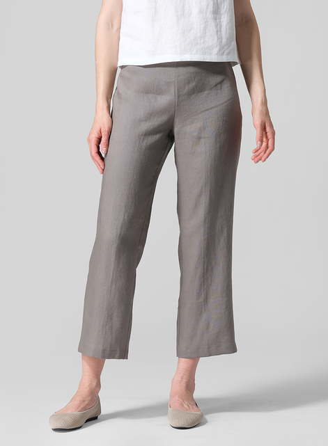 Linen Slim Cropped Length Pants