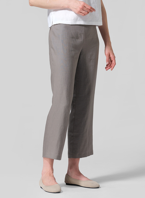 Linen Slim Cropped Length Pants