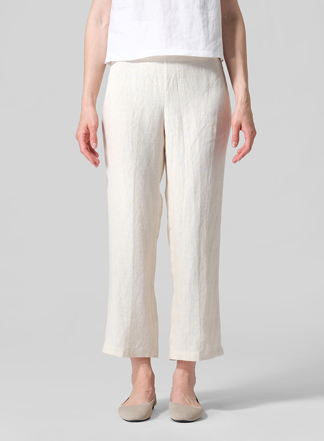 Linen Slim Cropped Length Pants