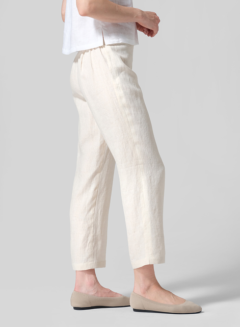 Linen Slim Cropped Length Pants