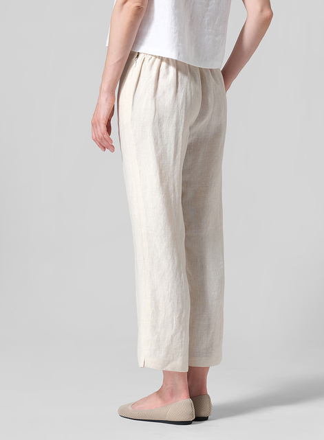Linen Slim Cropped Length Pants