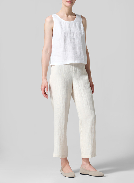Linen Slim Cropped Length Pants