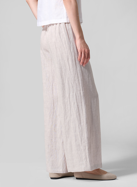 Linen Casual Loose A-line Wide-Leg Long Trousers