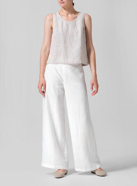 Linen Casual Loose A-line Wide-Leg Long Trousers