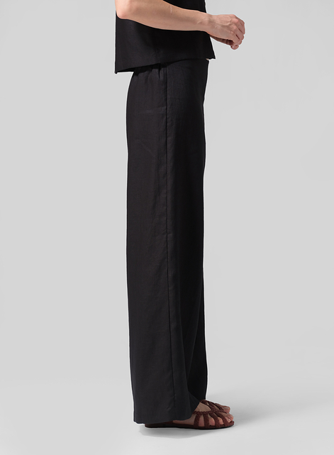 Linen Casual Loose A-line Wide-Leg Long Trousers