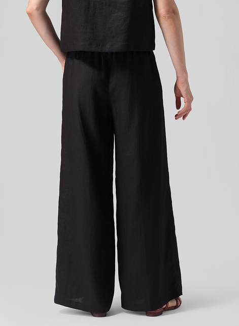 Linen Casual Loose A-line Wide-Leg Long Trousers