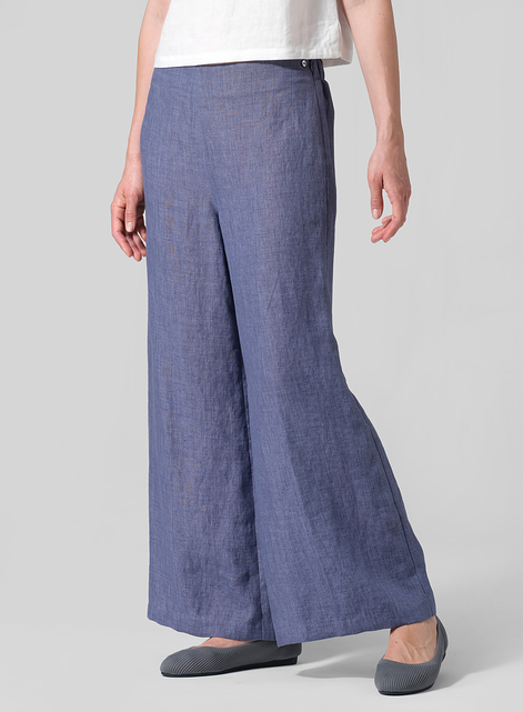 Linen Casual Loose A-line Wide-Leg Trousers