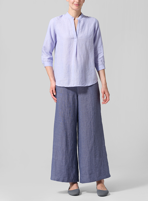 Linen Casual Loose A-line Wide-Leg Trousers