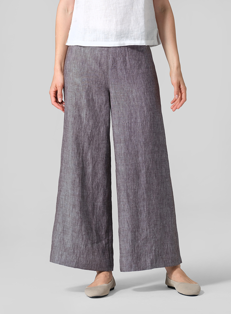 Linen Casual Loose A-line Wide-Leg Trousers