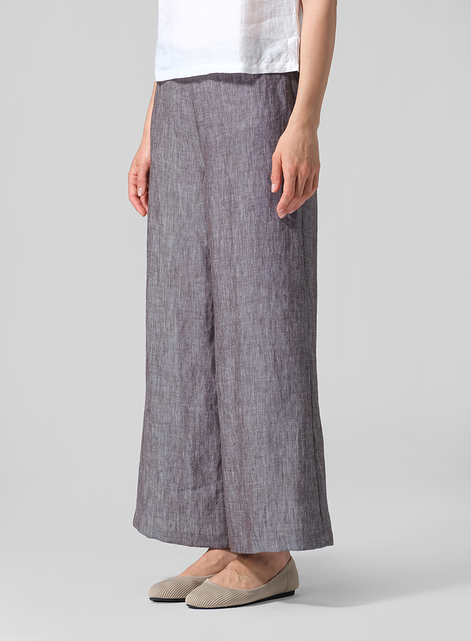 Linen Casual Loose A-line Wide-Leg Trousers