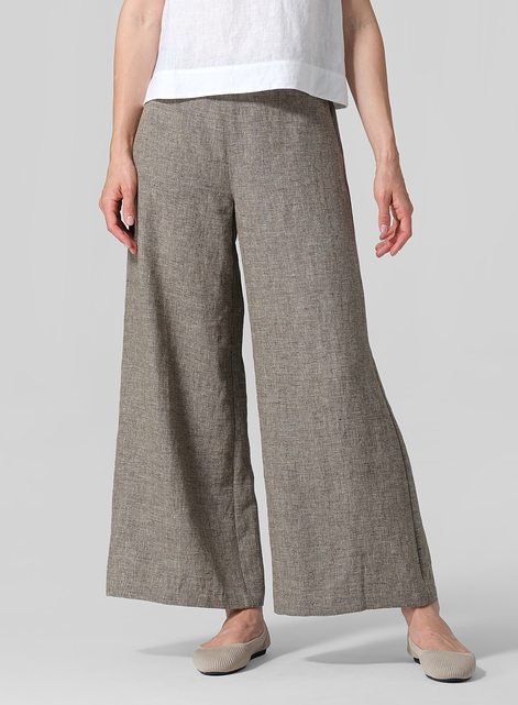Linen Casual Loose A-line Wide-Leg Trousers