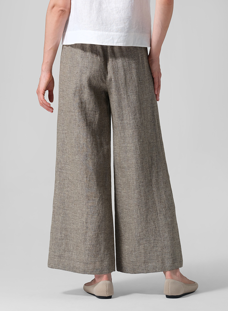 Linen Casual Loose A-line Wide-Leg Trousers