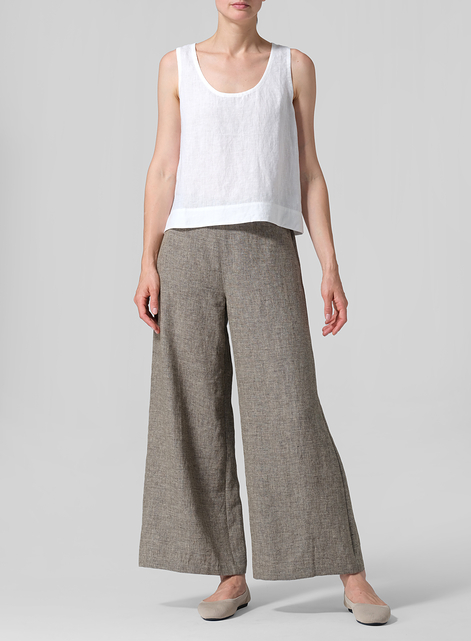 Linen Casual Loose A-line Wide-Leg Trousers