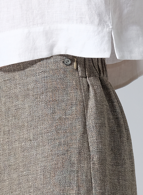 Linen Casual Loose A-line Wide-Leg Trousers