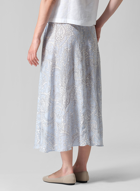 Linen Long Flared Skirt