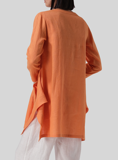 Linen Long Sleeve Poncho Top