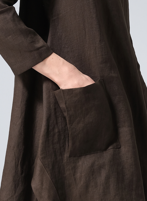 Linen Long Sleeve Poncho Top