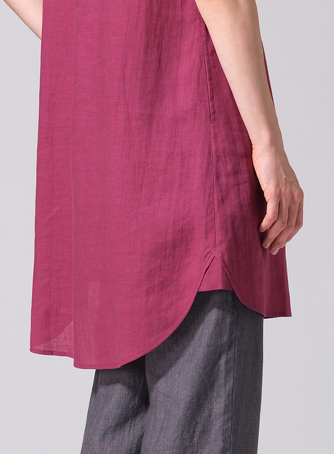 Linen Split Neck Long Tunics