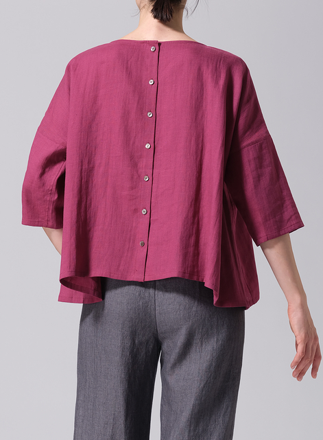 Linen Dropped Shoulder Long Top